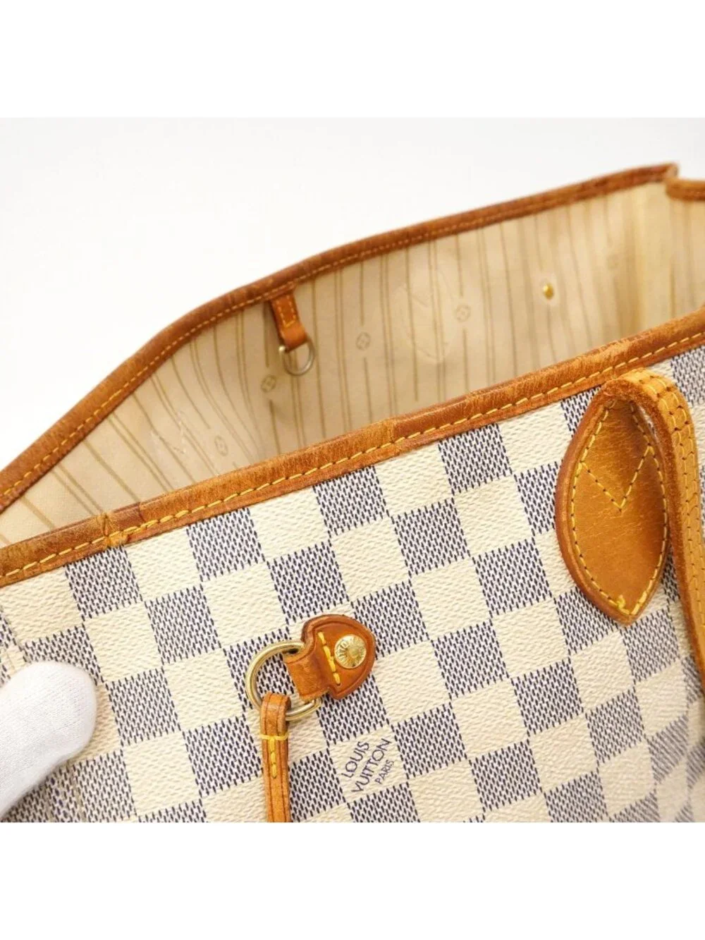 Louis Vuitton Tote Damier Azur Neverfull MM White